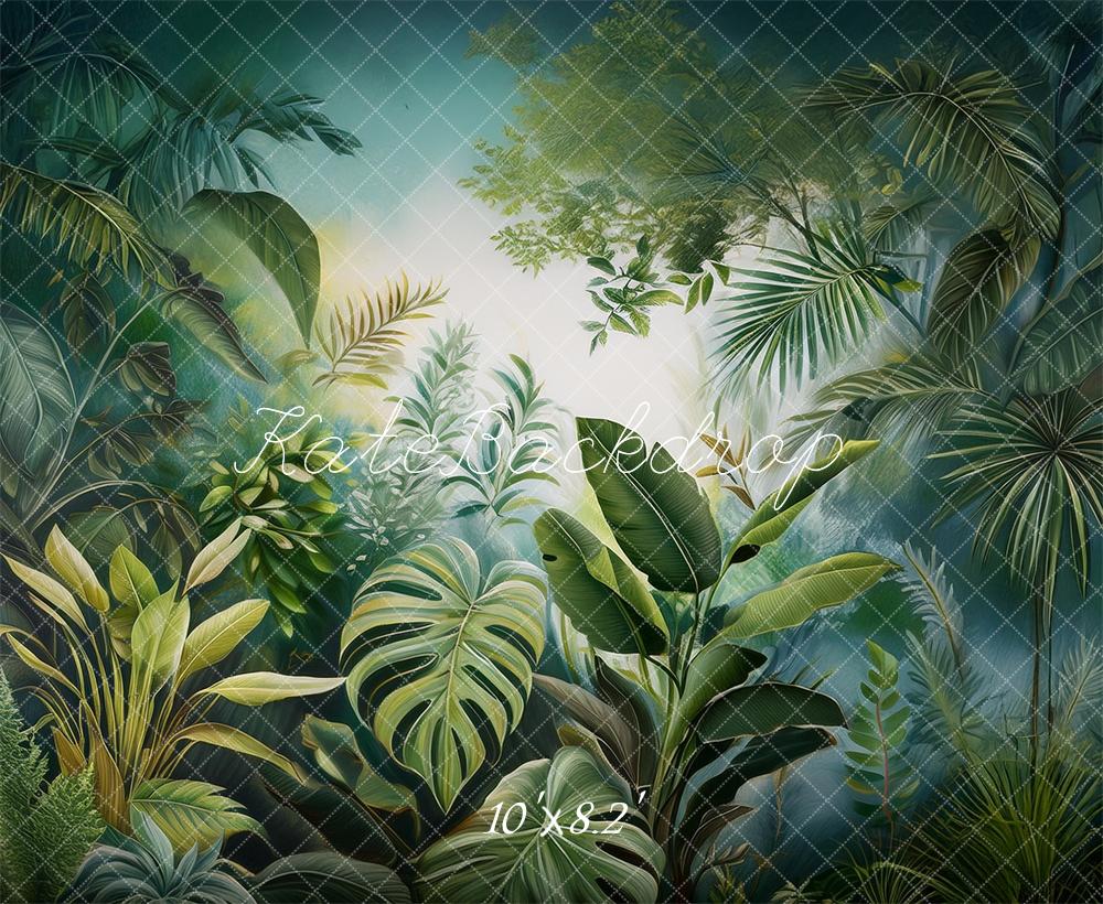 Kate Jungle Plantes Peinture Murale Toile de fond conçue par Mandy Ringe - Kate Backdrop FR