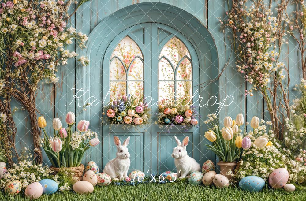 PROMO Kate Pâques Lapin Fleur Œufs Porte Toile de fond conçue par Emetselch - Kate Backdrop FR