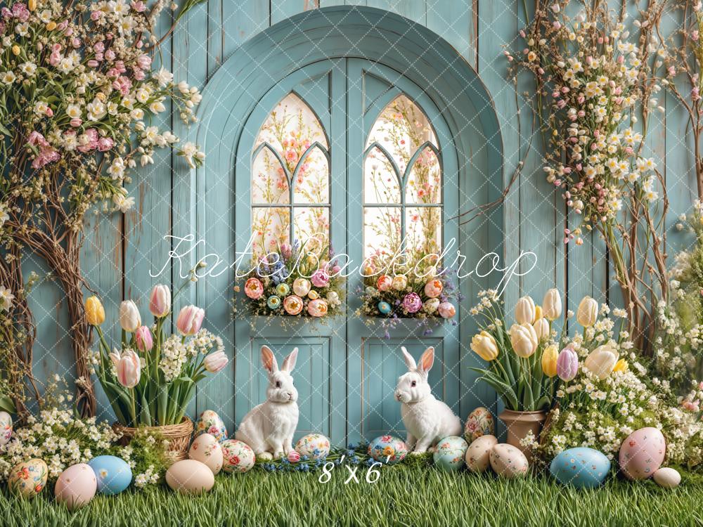 PROMO Kate Pâques Lapin Fleur Œufs Porte Toile de fond conçue par Emetselch - Kate Backdrop FR