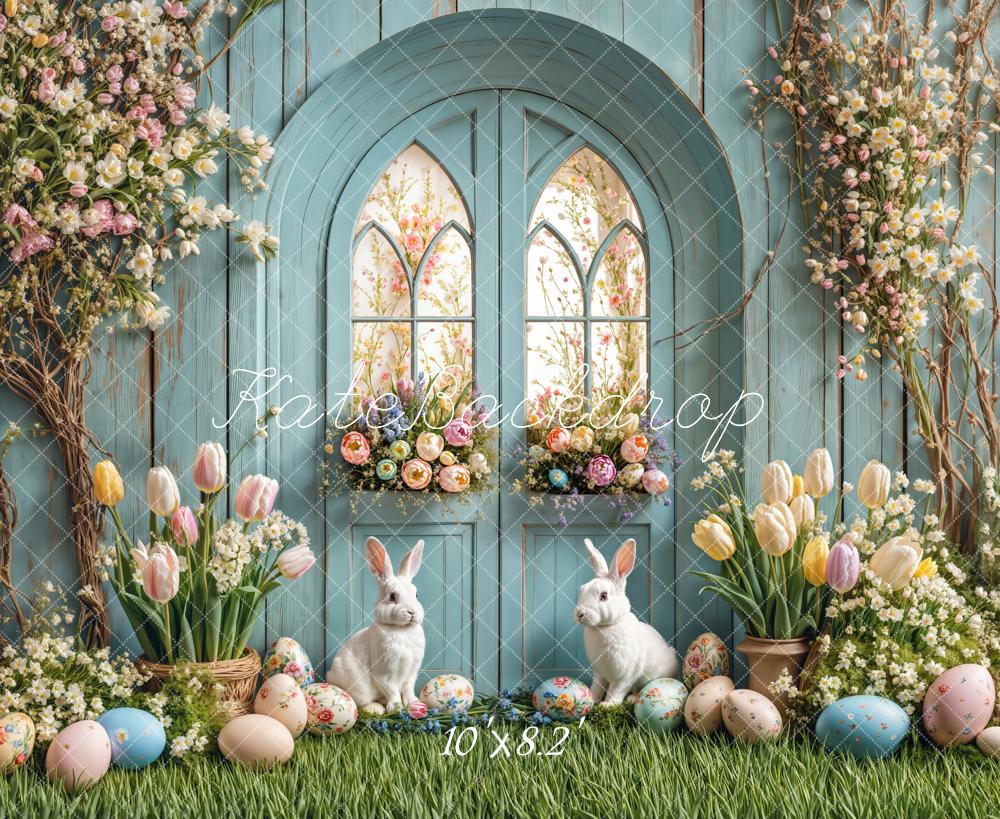 PROMO Kate Pâques Lapin Fleur Œufs Porte Toile de fond conçue par Emetselch - Kate Backdrop FR