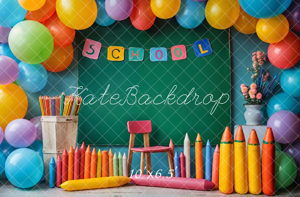 Kate Retour à l'école Crayons Tableau noir Toile de fond conçue par Emetselch - Kate Backdrop FR