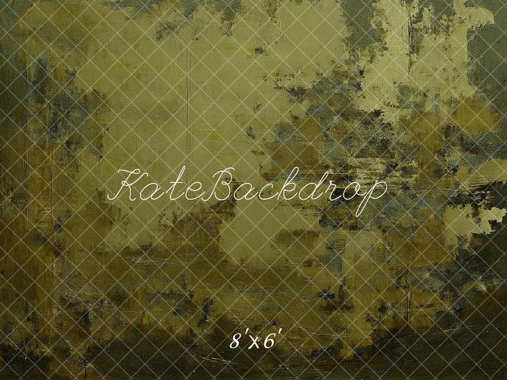 Kate Vert olive Abstrait Portrait Toile de fond conçue par Mandy Ringe - Kate Backdrop FR