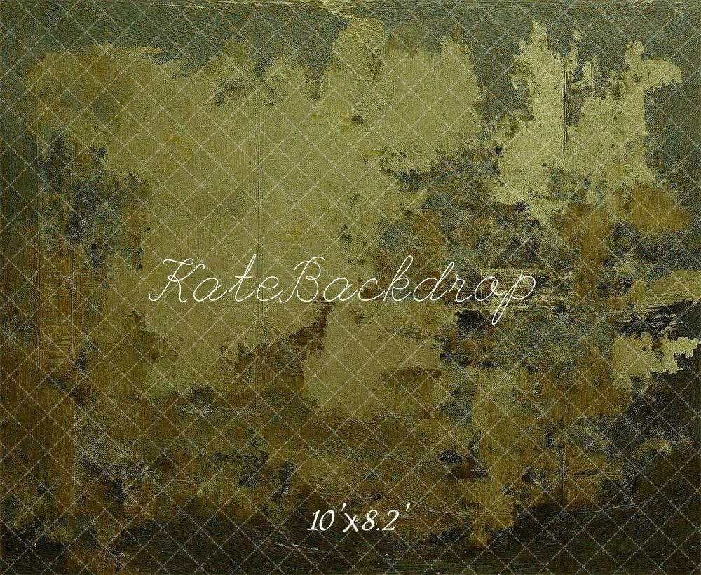 Kate Vert olive Abstrait Portrait Toile de fond conçue par Mandy Ringe - Kate Backdrop FR