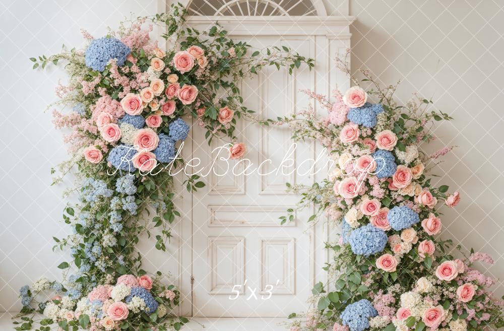 Kate Printemps Fleurs Porte Blanc Élégant Toile de fond conçue par Emetselch - Kate Backdrop FR