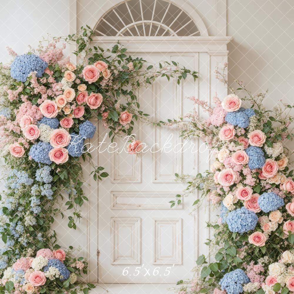 Kate Printemps Fleurs Porte Blanc Élégant Toile de fond conçue par Emetselch - Kate Backdrop FR