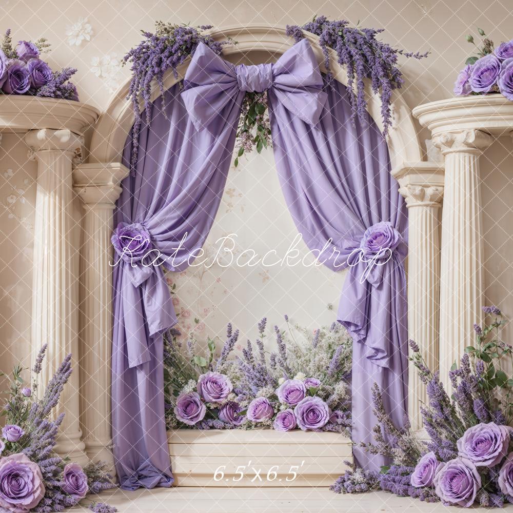 Kate Lavande Fleur Arche Colonnes Rétro Toile de fond conçue par Emetselch - Kate Backdrop FR