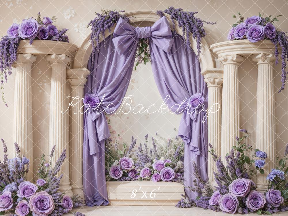 Kate Lavande Fleur Arche Colonnes Rétro Toile de fond conçue par Emetselch - Kate Backdrop FR