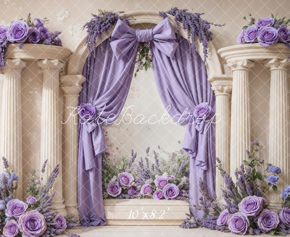 Kate Lavande Fleur Arche Colonnes Rétro Toile de fond conçue par Emetselch - Kate Backdrop FR