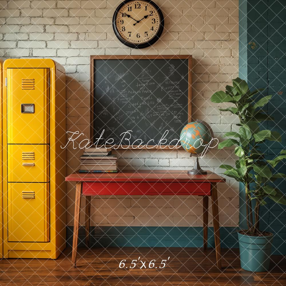 PROMO Kate Retour à l'école Tableau noir Casiers Toile de fond conçue par Emetselch - Kate Backdrop FR