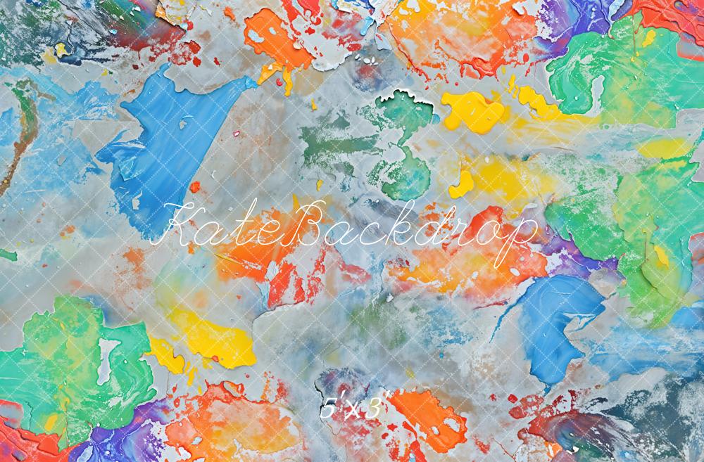 Kate Abstrait Peinture Coloré Sol Toile de fond conçue par Emetselch - Kate Backdrop FR