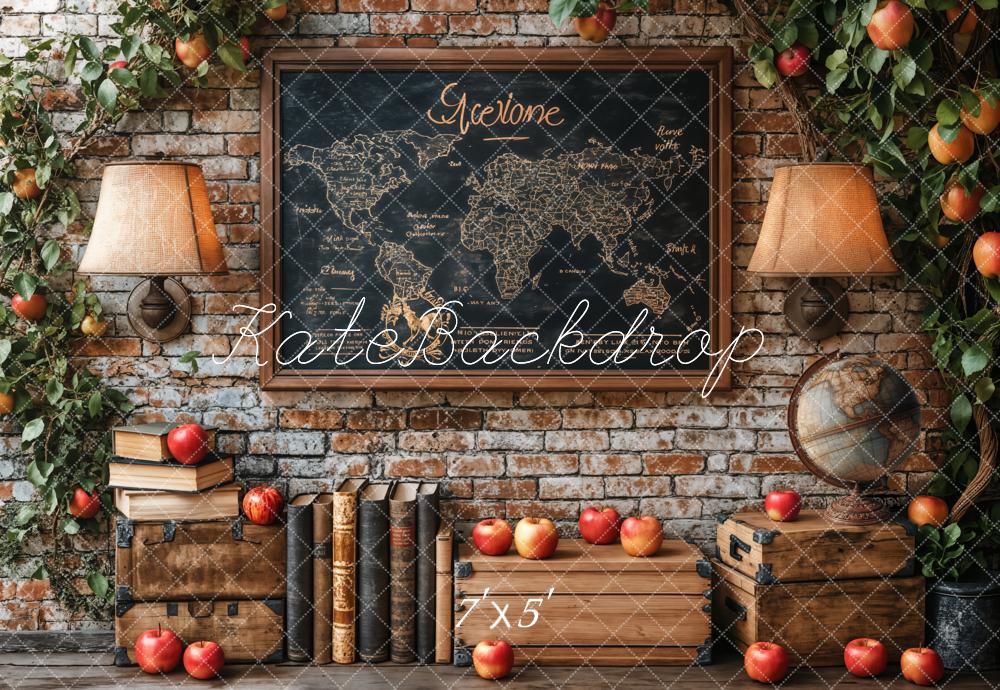 Kate Retour à l'école Carte Livres Vintage Toile de fond conçue par Emetselch - Kate Backdrop FR