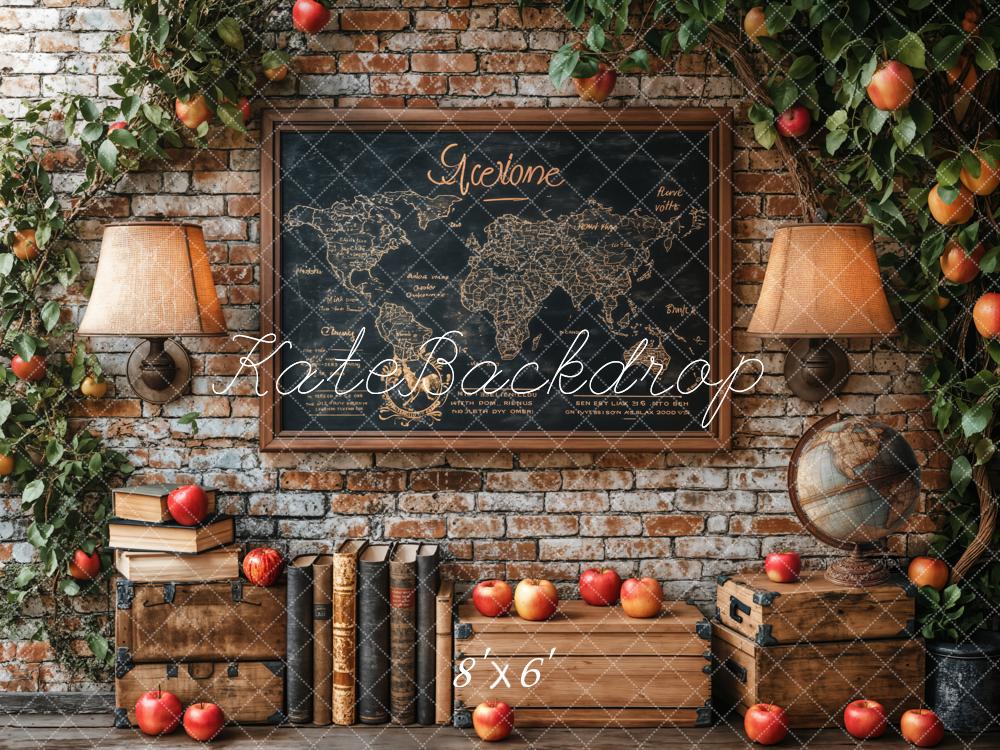 Kate Retour à l'école Carte Livres Vintage Toile de fond conçue par Emetselch - Kate Backdrop FR