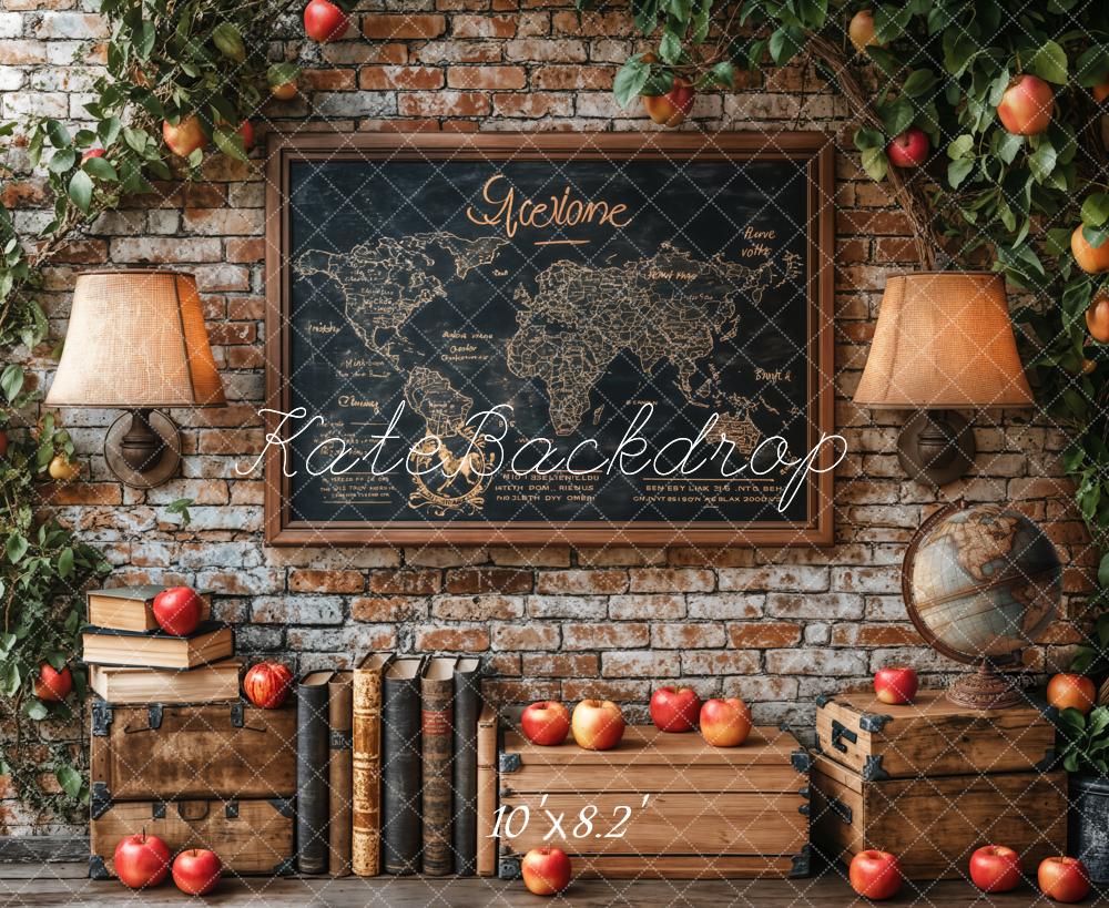 Kate Retour à l'école Carte Livres Vintage Toile de fond conçue par Emetselch - Kate Backdrop FR