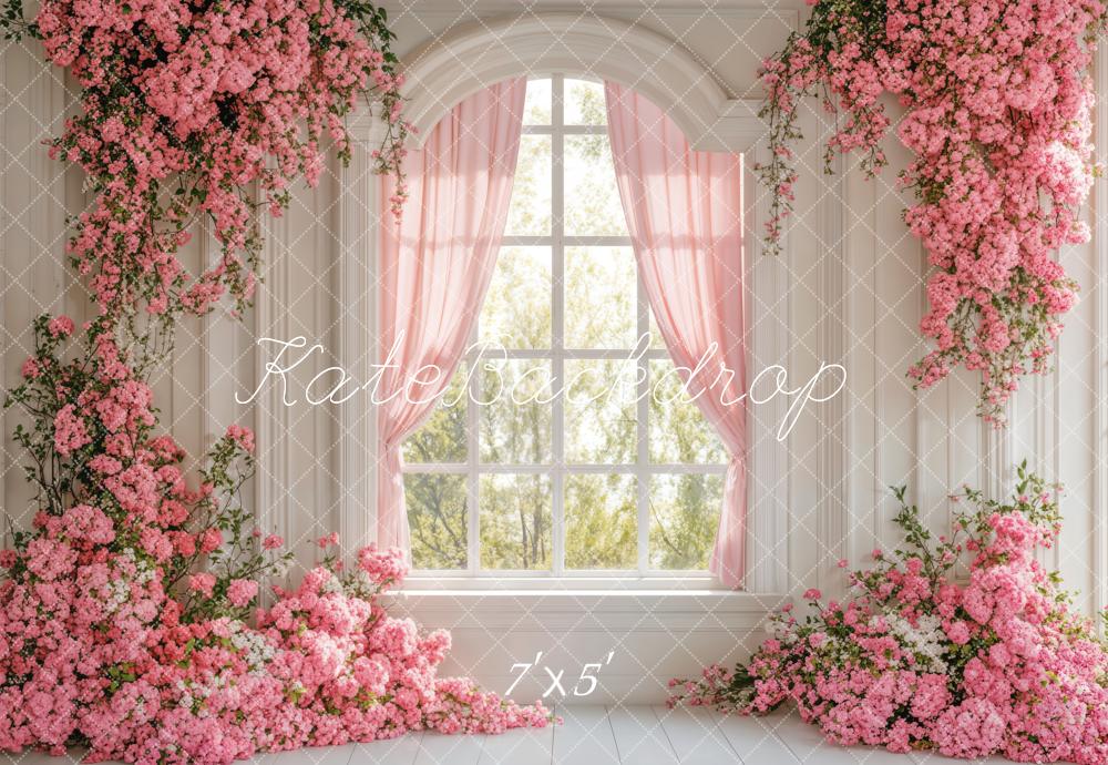 Kate Printemps Fleurs Fenêtre Rose Toile de fond conçue par Emetselch - Kate Backdrop FR