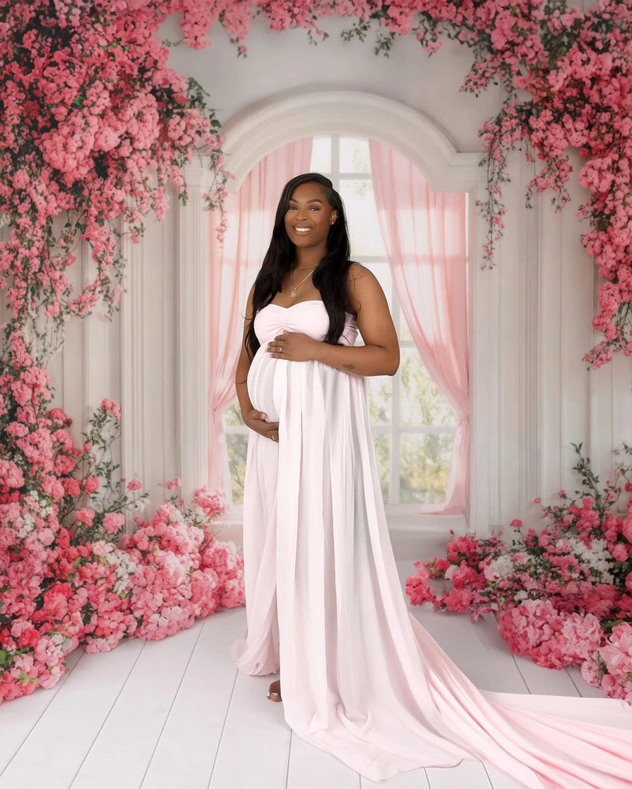 Kate Printemps Fleurs Fenêtre Rose Toile de fond conçue par Emetselch - Kate Backdrop FR