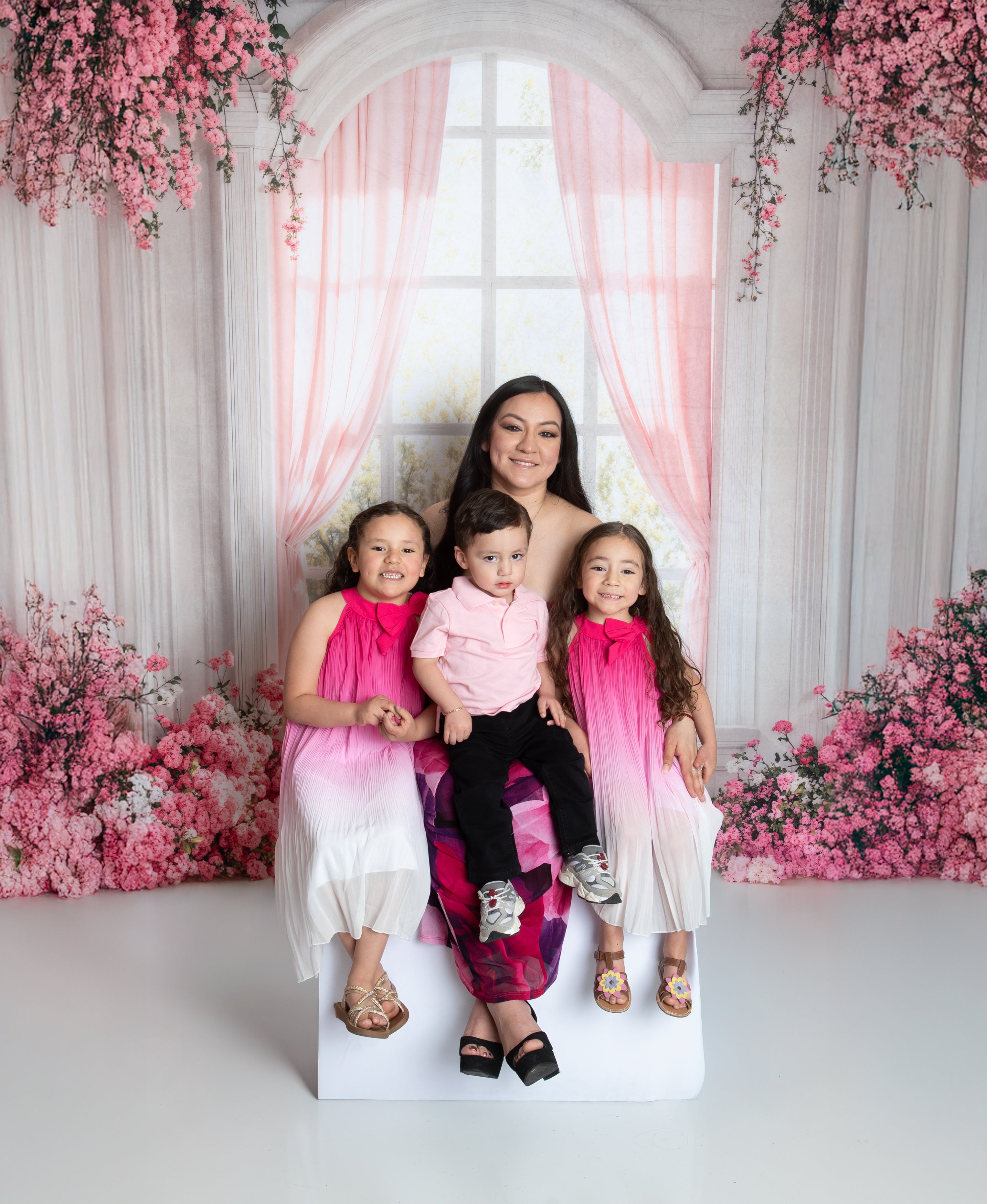 Kate Printemps Fleurs Fenêtre Rose Toile de fond conçue par Emetselch - Kate Backdrop FR