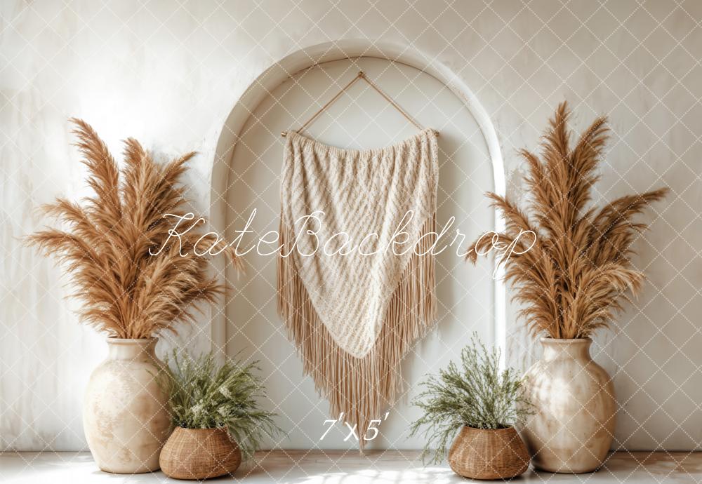 PROMO Kate Bohème Pampa Arche Vases Beige Toile de fond conçue par Emetselch - Kate Backdrop FR