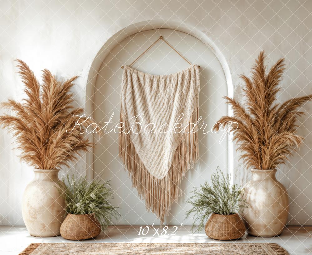 PROMO Kate Bohème Pampa Arche Vases Beige Toile de fond conçue par Emetselch - Kate Backdrop FR