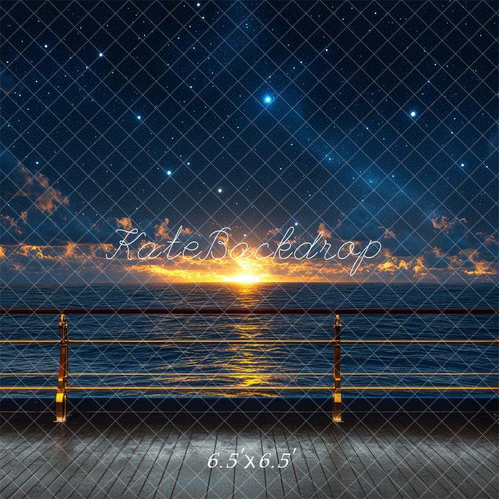 Kate Bal Navire Luxe Pont Coucher de soleil Toile de fond conçue par Mini MakeBelieve - Kate Backdrop FR