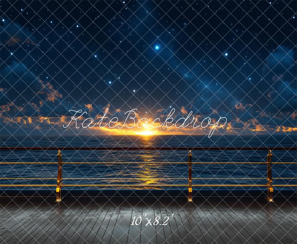 Kate Bal Navire Luxe Pont Coucher de soleil Toile de fond conçue par Mini MakeBelieve - Kate Backdrop FR