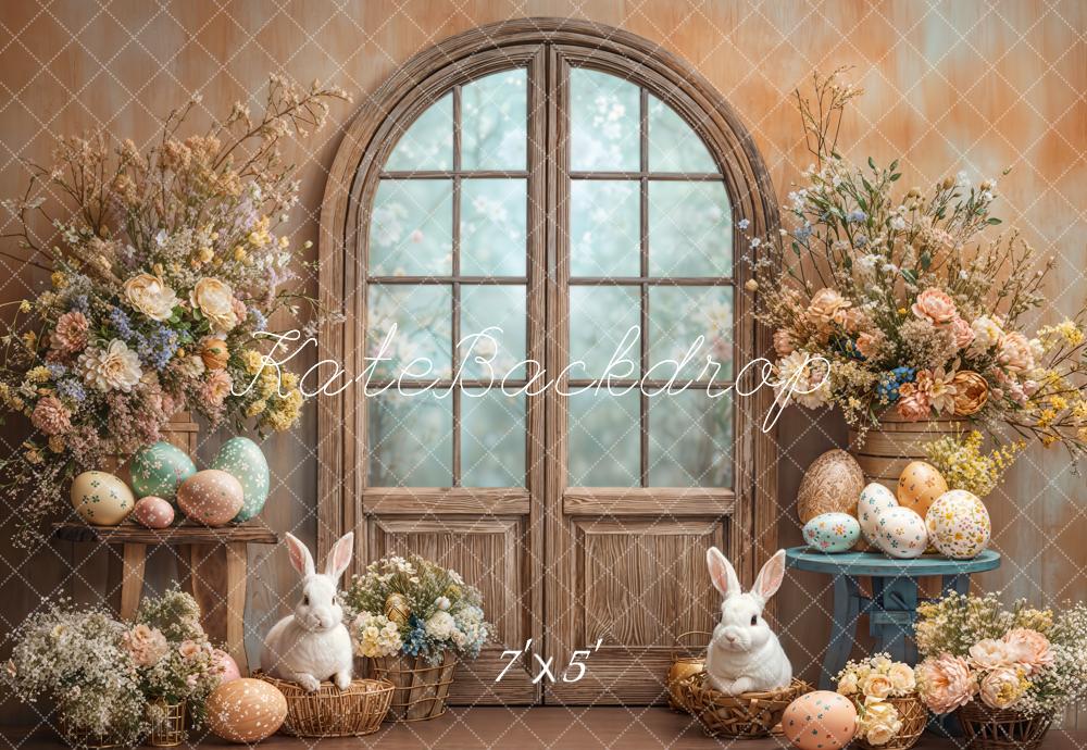 Kate Pâques Lapin Fleurs Porte Panier Toile de fond conçue par Emetselch - Kate Backdrop FR