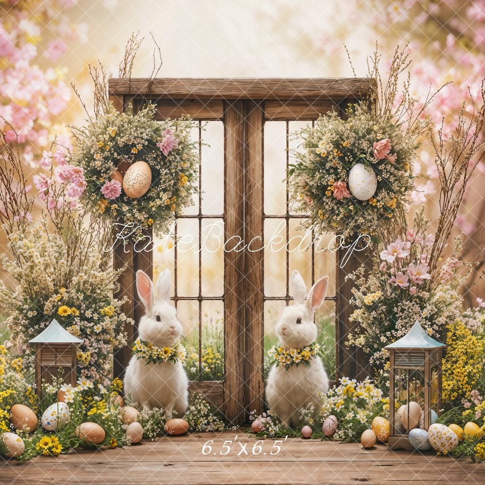 Kate Pâques Lapin Printemps Fleurs Porte Toile de fond conçue par Emetselch - Kate Backdrop FR