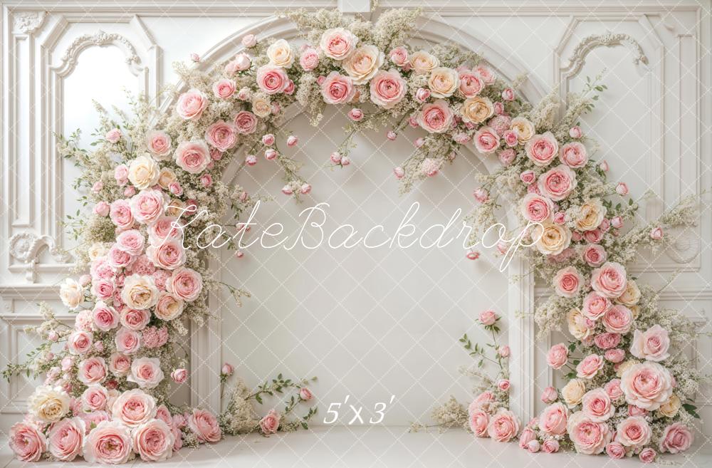 Kate Fleur Rose Arche Mariage Mur Rétro Toile de fond conçue par Emetselch - Kate Backdrop FR