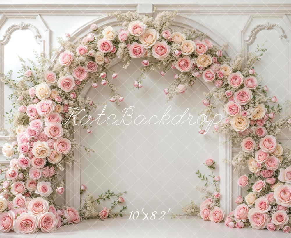 Kate Fleur Rose Arche Mariage Mur Rétro Toile de fond conçue par Emetselch - Kate Backdrop FR