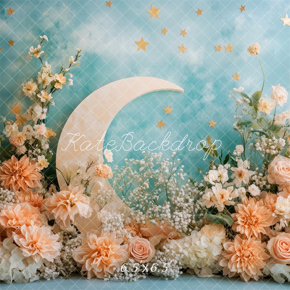 Kate Lune Fleurs Rose Ciel étoilé Toile de fond conçue par Patty Roberts - Kate Backdrop FR