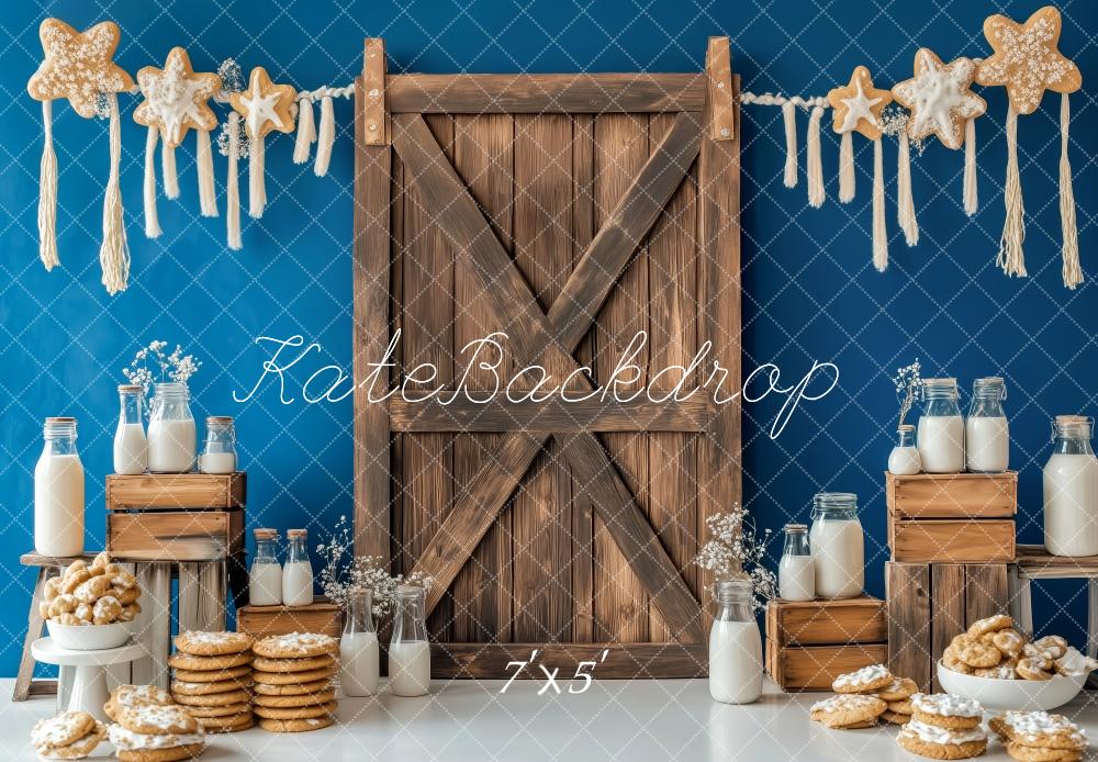 Kate Porte en Bois Lait Biscuits Rustique Toile de fond conçue par Patty Roberts - Kate Backdrop FR