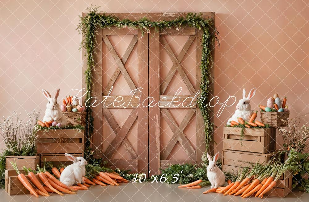 Kate Pâques Lapin Rustique Porte Carottes Toile de fond conçue par Emetselch - Kate Backdrop FR