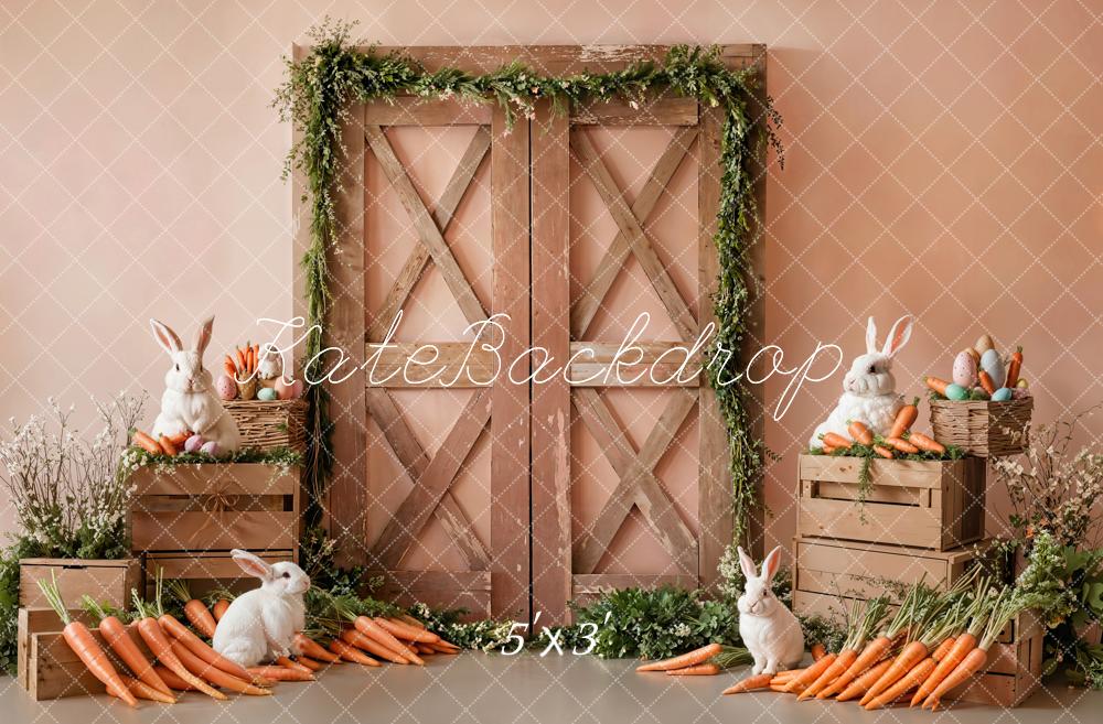 Kate Pâques Lapin Rustique Porte Carottes Toile de fond conçue par Emetselch - Kate Backdrop FR