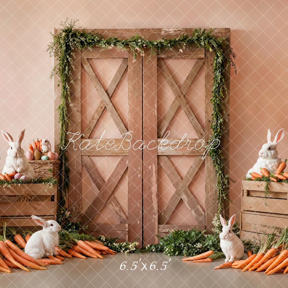 Kate Pâques Lapin Rustique Porte Carottes Toile de fond conçue par Emetselch - Kate Backdrop FR