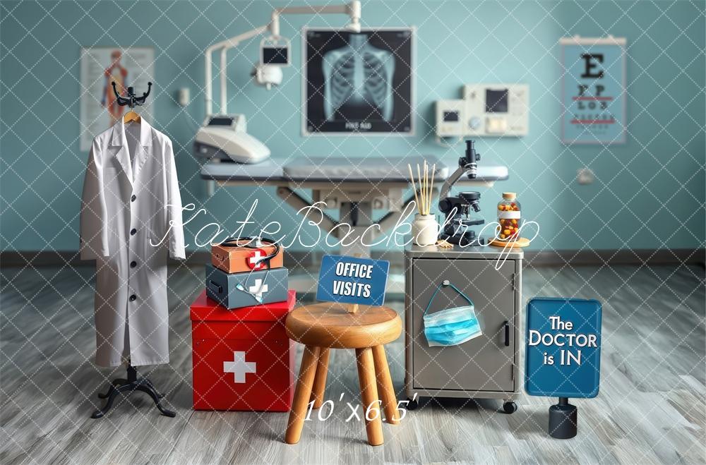 Kate Médecin Cabinet Médical Toile de fond conçue par Laura Bybee - Kate Backdrop FR