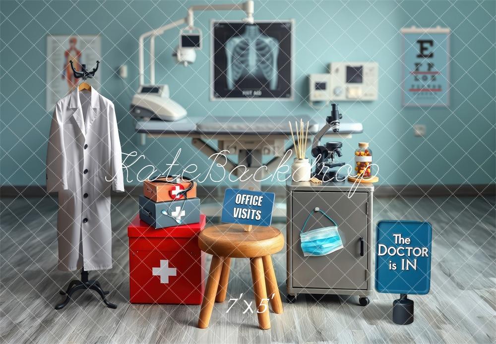 Kate Médecin Cabinet Médical Toile de fond conçue par Laura Bybee - Kate Backdrop FR