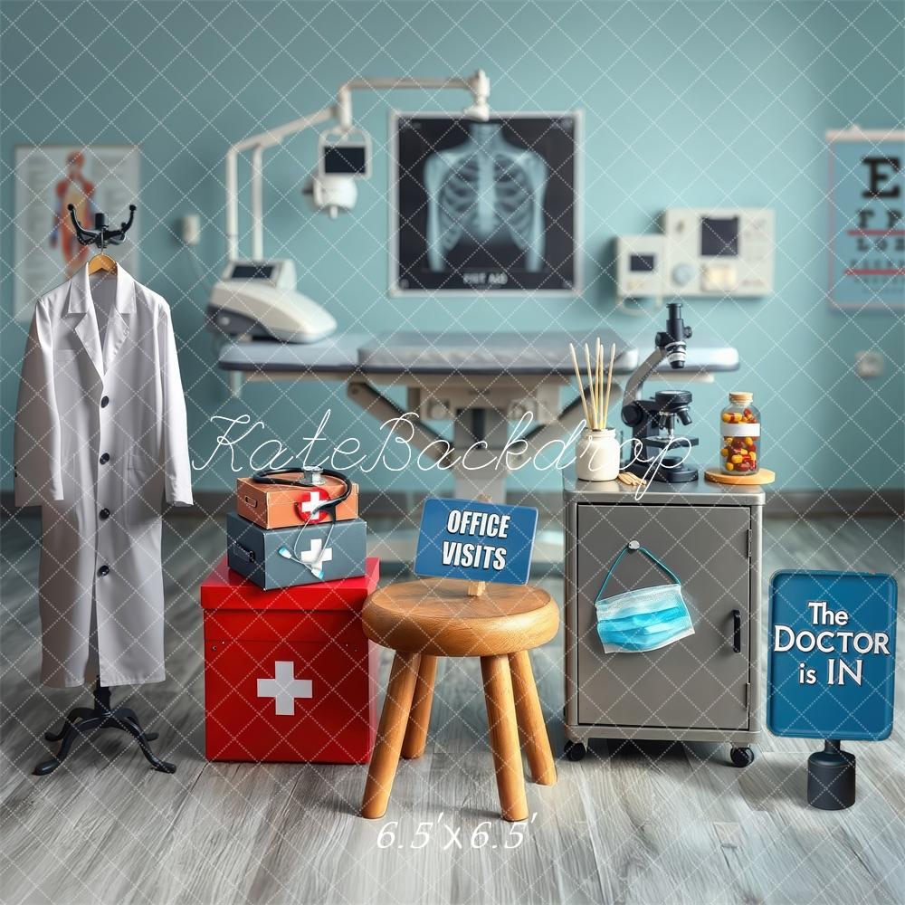 Kate Médecin Cabinet Médical Toile de fond conçue par Laura Bybee - Kate Backdrop FR