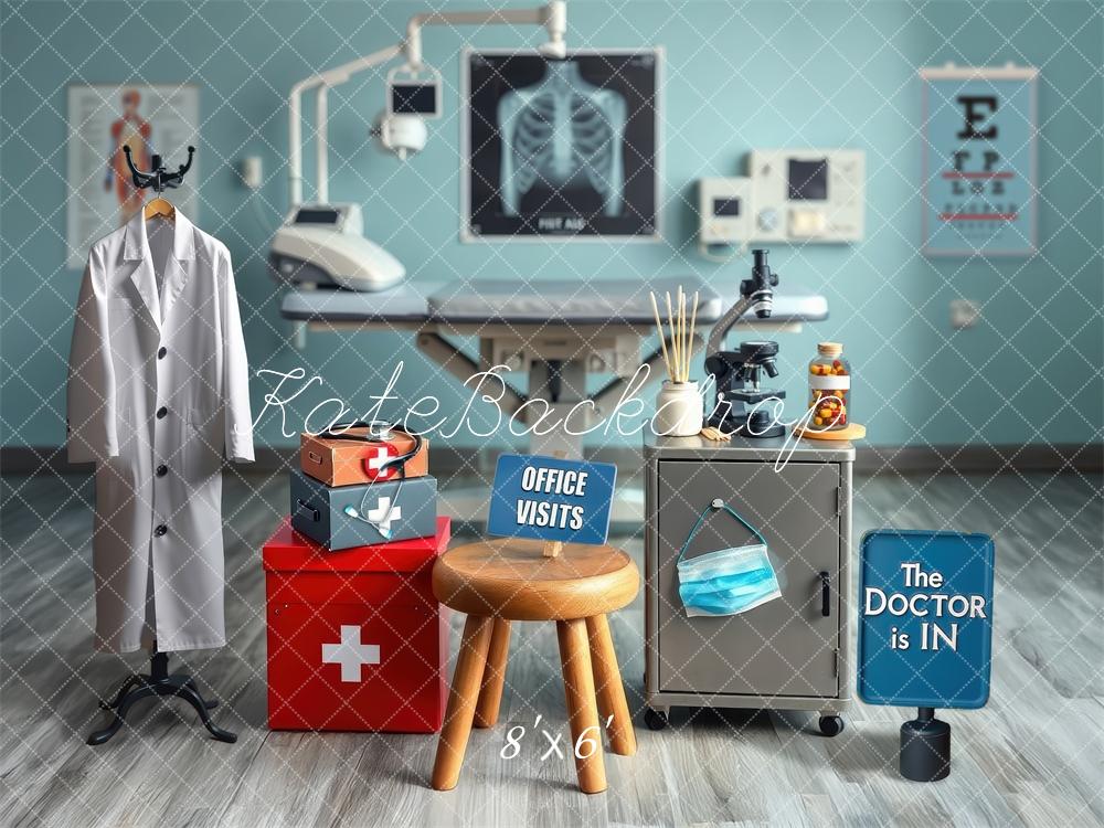 Kate Médecin Cabinet Médical Toile de fond conçue par Laura Bybee - Kate Backdrop FR