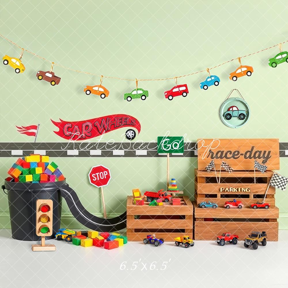 Kate Cake Smash Jouets Course de Voitures Toile de fond conçue par Laura Bybee - Kate Backdrop FR