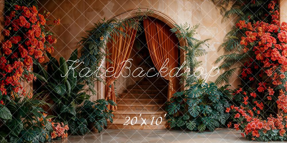 Kate Arche Escalier en cascade Plantes Toile de fond conçue par Emetselch - Kate Backdrop FR