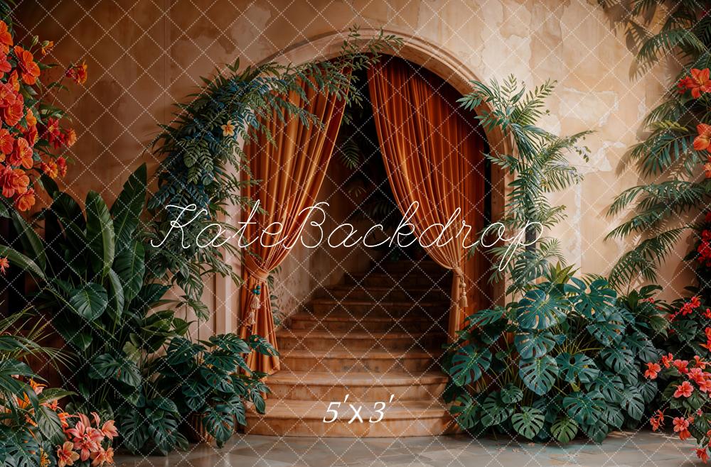 Kate Arche Escalier en cascade Plantes Toile de fond conçue par Emetselch - Kate Backdrop FR