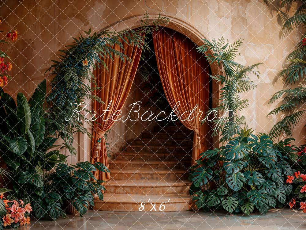 Kate Arche Escalier en cascade Plantes Toile de fond conçue par Emetselch - Kate Backdrop FR