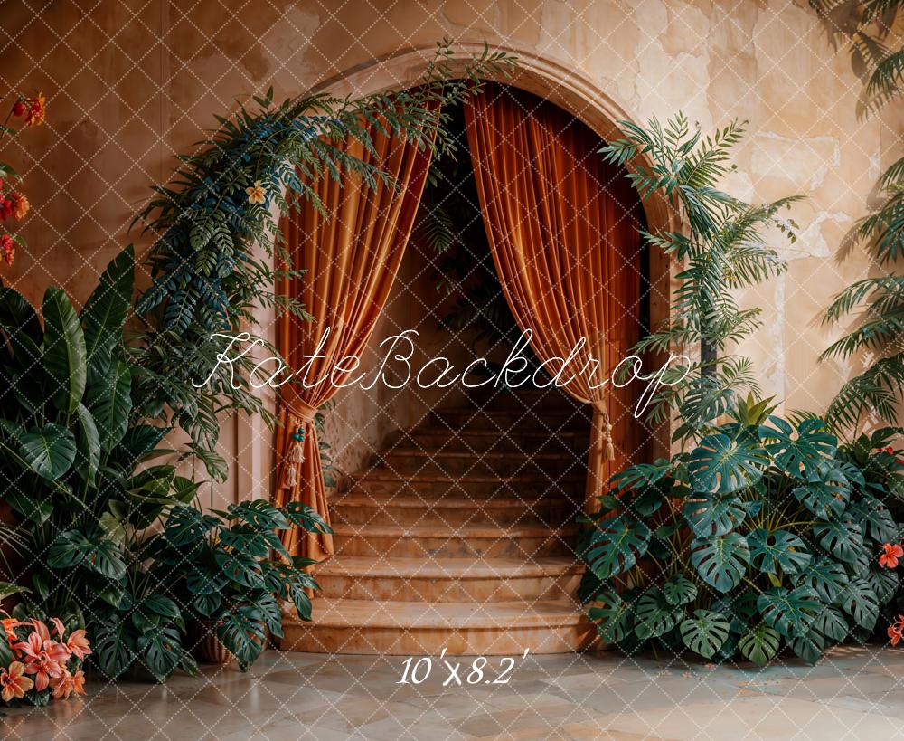 Kate Arche Escalier en cascade Plantes Toile de fond conçue par Emetselch - Kate Backdrop FR