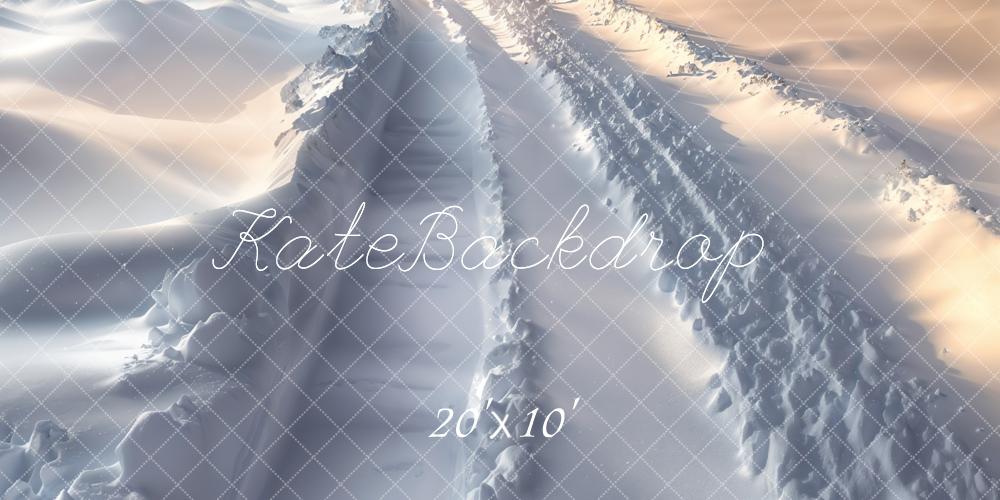 Kate Hiver Neige Route Traces de pneus Sol Toile de fond conçue par Emetselch - Kate Backdrop FR