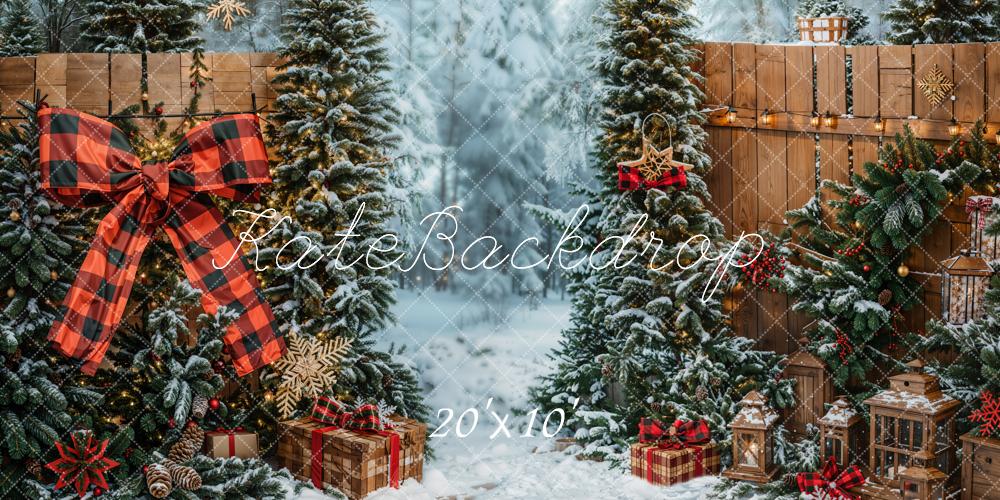 Kate Sapin de Noël Neige Forêt Cadeaux Toile de fond conçue par Emetselch - Kate Backdrop FR