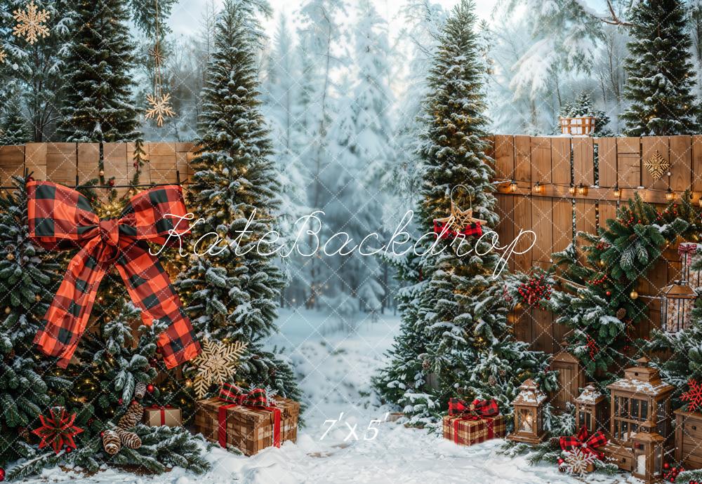 Kate Sapin de Noël Neige Forêt Cadeaux Toile de fond conçue par Emetselch - Kate Backdrop FR