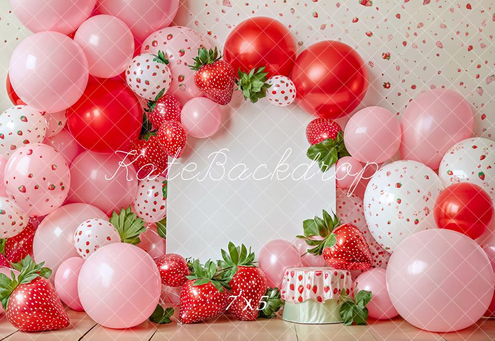 Kate Fraise Ballons Célébration Cake Smash Toile de fond conçue par Emetselch - Kate Backdrop FR