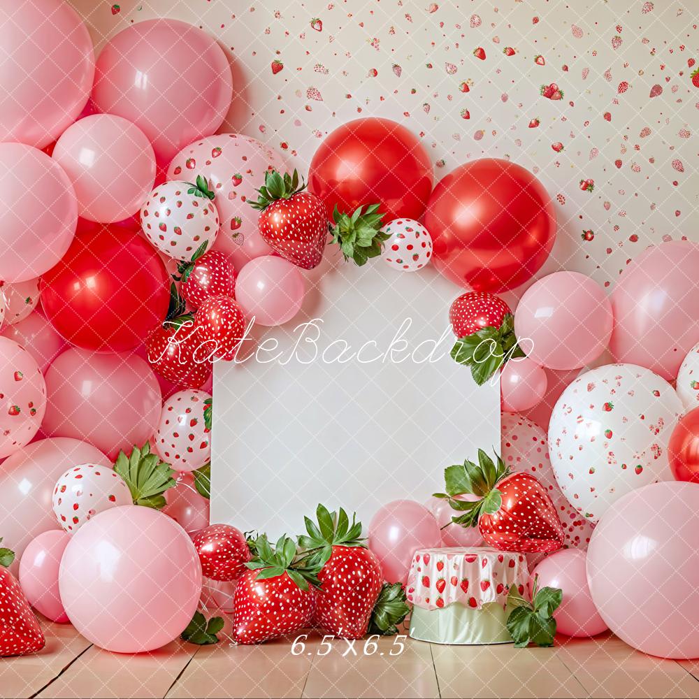Kate Fraise Ballons Célébration Cake Smash Toile de fond conçue par Emetselch - Kate Backdrop FR