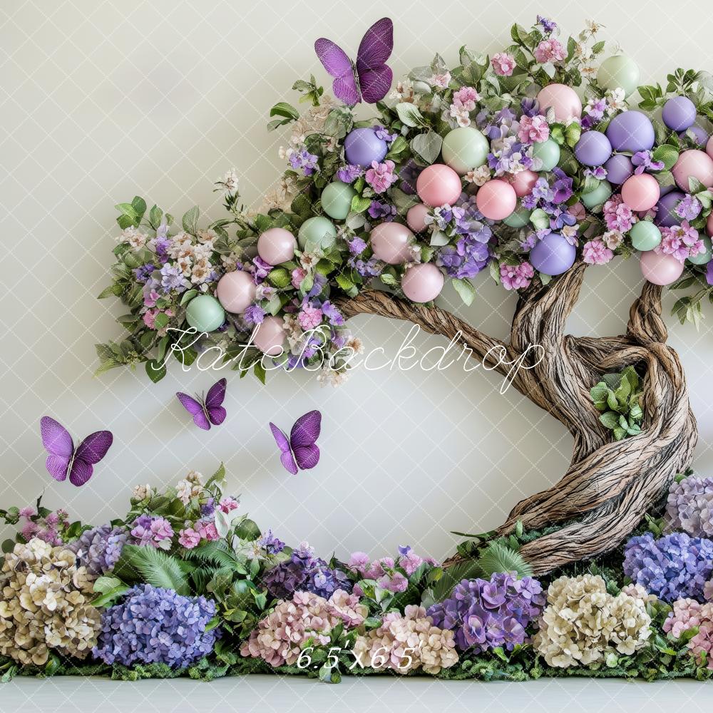 Kate Fleurs Arbre Papillons Printemps Toile de fond conçue par Patty Roberts - Kate Backdrop FR