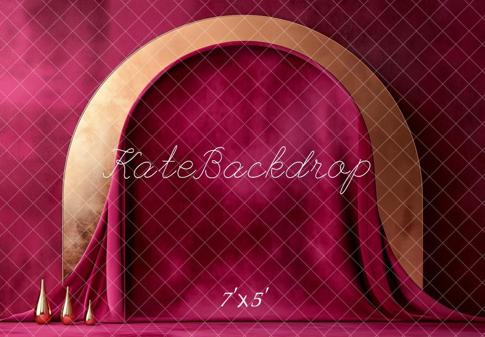 Kate Arche Rouge Élégant Portrait Toile de fond conçue par Patty Roberts - Kate Backdrop FR