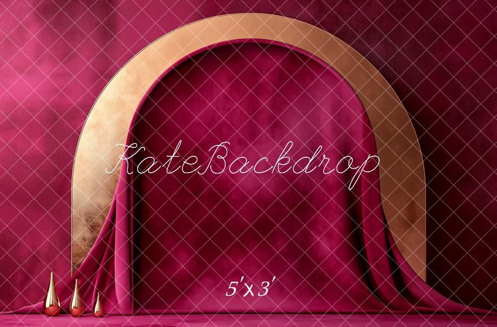 Kate Arche Rouge Élégant Portrait Toile de fond conçue par Patty Roberts - Kate Backdrop FR